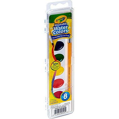 Crayola Washable Watercolors 8 Each Pack of 6 | 5 Color Flags