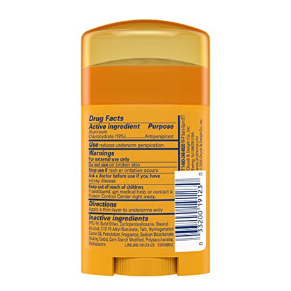 Arm & Hammer Ultra Max Solid Antiperspirant Deodorant, Powder Fresh, 1 Ounce Travel Size (Pack of 10)