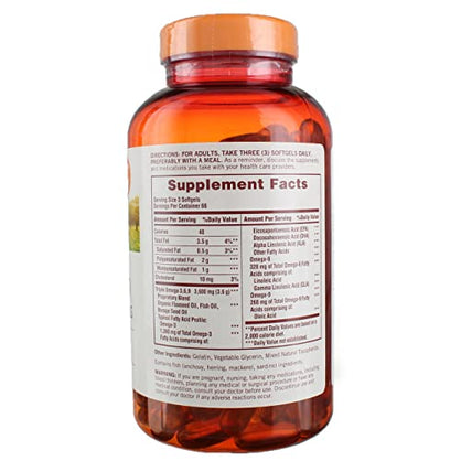 Sundown Naturals, Triple Omega 3-6-9 Softgels, 200 Count