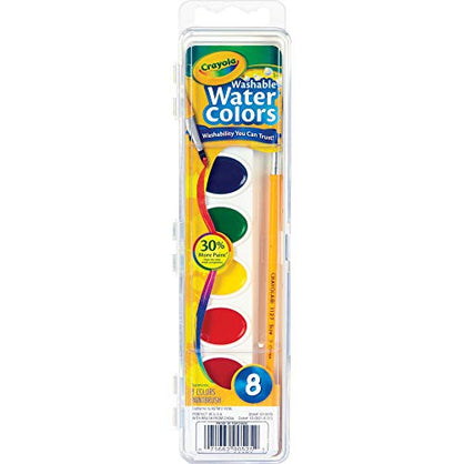 Crayola Washable Watercolors 8 Each Pack of 6 | 5 Color Flags