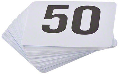 ROY TN 1 50 -Royal Industries Number 1-50 Plastic Number Card Set, Plastic, 4'' by 4'', White Base with Black Numbers