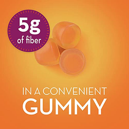 Metamucil Fiber Supplement Gummies, Sugar Free Orange Flavor, 5g Prebiotic Plant Based Fiber Blend