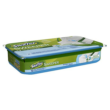 Swiffer Sweeper Wet Mopping Pad Refills for Floor Mop Open Window Scent, White, Fresh, 12 Count