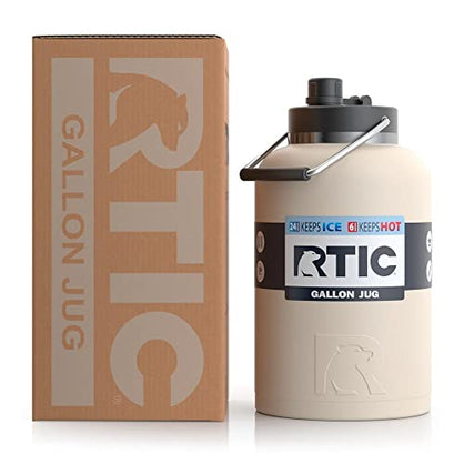 RTIC Jug with Handle, Large Double Vacuum Insulated Water Bottle, Stainless Steel Thermos for Hot & Cold Drinks, Sweat Proof, Great for Travel, Hiking & Camping