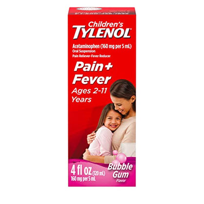 Children's Tylenol Oral Suspension Medicine with Acetaminophen, Grape, 4 fl. oz