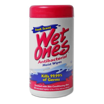 Wet Ones Antibacterial Hand Wipes - Fresh Scent: 40 Count Canister, pack of 3 by Wet Ones