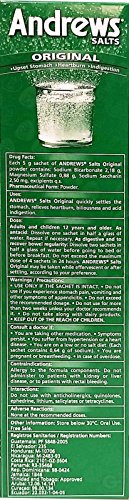 Andrews Salts Original Instant Relief from Upset Stomach, Heartburn, Indigetsion- 50 sachets