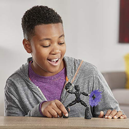 Avengers Marvel Bend and Flex Action Figure Toy, 6-Inch Flexible Black Panther Figure, Includes Blast Accessory, for Kids Ages 4 and Up