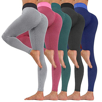 Butt Lifting Anti Cellulite Leggings for Women Stretchy Workout Leggings with Ruched - Yoga Squats Gym & Tummy Control