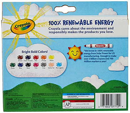 Crayola CR-58-7712 Classic Non-Washable Marker, Broad-Line, 12 Colors/Set