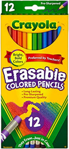 Crayola 68-4412 12 Piece Erasable Colored Pencils - 2 Pack