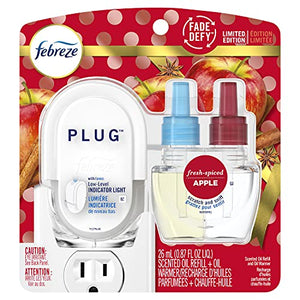 Febreze Plug in Air Freshener Scented Oil Refills, Fresh-Spiced Apple, 2 Oil Refills - Packaging May Vary