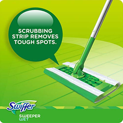 Swiffer Sweeper Wet Mopping Pad Multi Surface Refills for Floor Mop, Gain scent, White, 12 Count