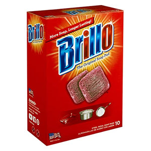 Brillo® Steel Wool Soap Pads, Original Scent (Red), 10-Count