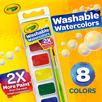 Crayola Washable Watercolors 8 Each Pack of 6 | 5 Color Flags