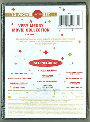 Lifetime 12-Movie Set A Very Merry Movie Collection Vol 1 Christmas Romance Holiday My Christmas Inn Pen Pals Pact In Tennessee Lost & Found A Very Nutty Harmony Inn Poinsettias Many More Over 17 hours of movies!