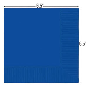 Bold & Beautiful Bright Royal Blue 2-Ply Luncheon Napkins - 6.5"x6.5" (Pack of 40) - Eco-Friendly Material