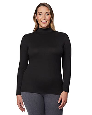 32 Degrees Women's Lightweight Baselayer Mock Top | Long Sleeve | Form Fitting | 4-Way Stretch | Thermal