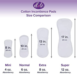 Elyte Cotton Incontinence Pads, Normal, Case/144 (6/24s) by Corman USA