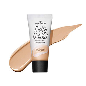 essence | Pretty Natural Hydrating Foundation | Medium, Buildable Coverage for a Natural Skin Look | Formulated with Hyaluronic Acid and Aloe Vera | Gluten Free, Paraben Free, Oil Free, Alcohol Free | Vegan & Cruelty Free