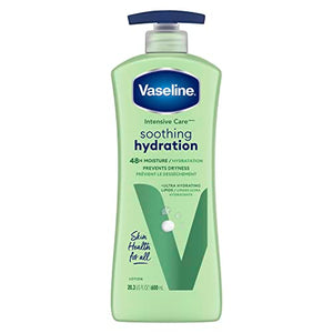 Vaseline Intensive Care Body Lotion for Dry Skin Soothing Hydration with Ultra-Hydrating Lipids + 1% Aloe Vera Extract to Refresh Dehydrated Skin 20.3 oz