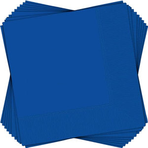 Bold & Beautiful Bright Royal Blue 2-Ply Luncheon Napkins - 6.5"x6.5" (Pack of 40) - Eco-Friendly Material