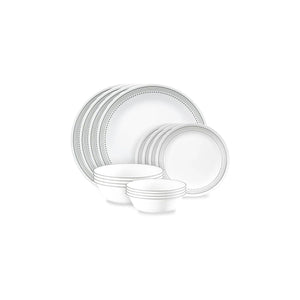 Corelle Mystic Gray 16-piece Mugless Dinnerware Set, Service for 4
