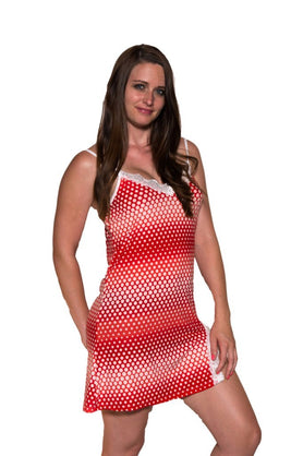 Cool Clothing Women's Printed Lace Nightgown S Red Polka
