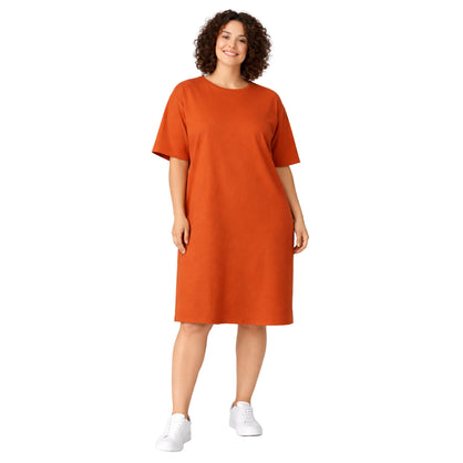 Cool Clothing 100% Cotton Sleep Shirts for Women – Short Sleeve Lounge Dress,Night Shirts,Plus Size Nightgowns Orange