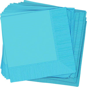 Carribean Blue 2-Ply Lunch Paper Napkins - 6.5" x 6.5" (Pack of 40) - Luxurious & Absorbent, Perfect for Parties & Events