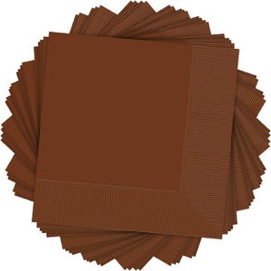 Elegant Chocolate Brown 2-Ply Luncheon Napkins - 6.5" x 6.5" (Pack of 40) - Mid Count, Soft & Durable - Perfect for Any Event or Occasion