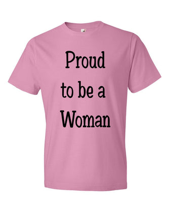 Cool Clothing - Woman Printed T-Shirt Proud to be a Woman (X-Large, Light Pink)