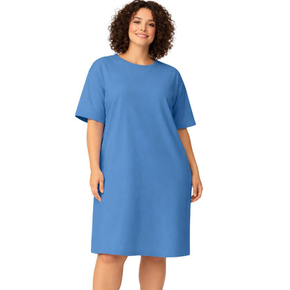 Cool Clothing 100% Cotton Sleep Shirts for Women – Short Sleeve Lounge Dress,Night Shirts,Plus Size Nightgowns Heather Gray