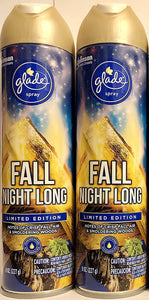 Glade Air Freshener Spray - Fall Night Long - Holiday Collection 2020 - Net Wt. 8 OZ (227 g) Per Can - Pack of 2 Cans2