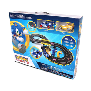 NKOK: Super Slot Car Race Set - SpongeBob Squarepants - Hot Rod Boat Vehicles, 8' Adjustable Track Layout, 2 Player Controllers, Lap Counter, Kids 6+