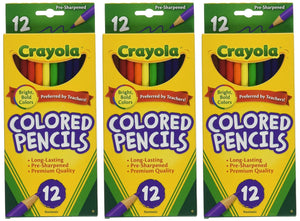 Crayola 68-4012 Colored Pencils, 12-Count, pack of 3, Assorted Colors