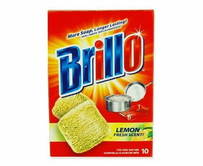 Brillo Steel Wool Pads Lemon Scent 10 Count