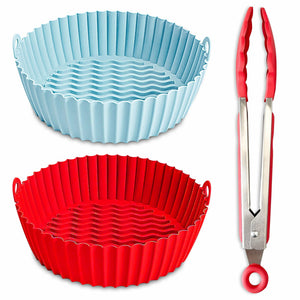 Air Fryer Silicone Pot 2-Pack Fryer Silicone Liners Eight Inch Round Food Safe