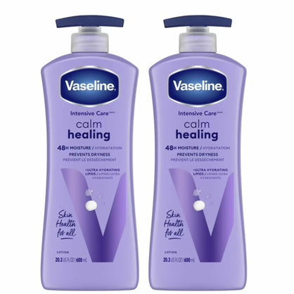 Vaseline Intensive Care Calm Healing Body Lotion for Dry Skin, Lavender Extract, 20.3 oz, Pack of 2