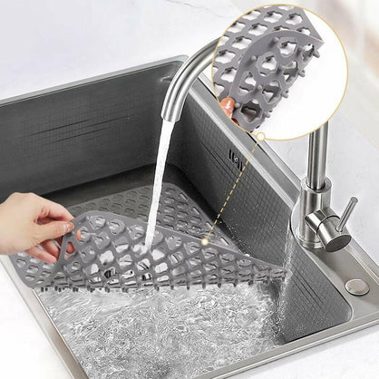 Grey Silicone Heat Resistant Sink Protector for Kitchen Sink- 13.4 X 11.6