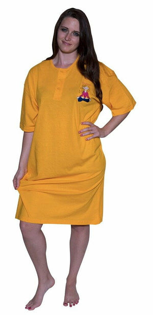 Female Gold Ultra Cotton Active Perfect Regular-Fit Short-Sleeve Crewneck One Size Sleep Shirt