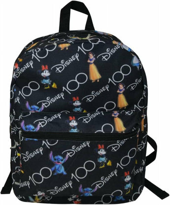 Fast Forward Disney Friends 100th Anniversary 16" Backpack with 1 front pocket All Over Print