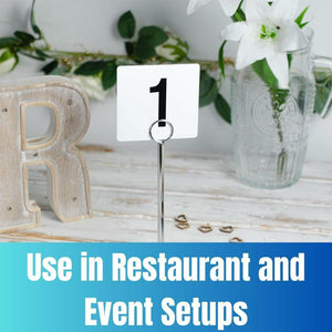 Plastic Table Number Cards 4" x 4" – Double-Sided Number Signs (1-200) with Bold Black Numbers on White – Reusable Durable Plastic Cards for Wedding, Restaurant, Banquet, Buffet, Party & Auction Use (200)