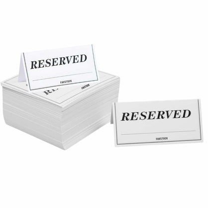 Pack of 250 Paper Reserved Table Signs – Elegant Double-Sided Tent Cards | Wedding Reserved Signs for Tables, Chairs & Seating Chart | Place Cards for Wedding Reception, Banquet & Restaurant Events