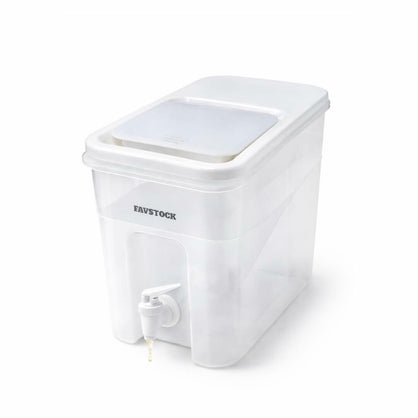 FAVSTOCK Beverage Dispenser for Fridge – 1 Gallon Juice Jug for Refrigerator, Plastic Hands-Free Drink Dispenser with Spigot, Leakproof Lemonade Container, Automatic Juice Dispenser