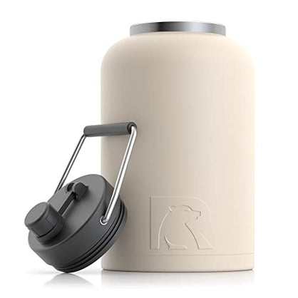 RTIC Jug with Handle, Large Double Vacuum Insulated Water Bottle, Stainless Steel Thermos for Hot & Cold Drinks, Sweat Proof, Great for Travel, Hiking & Camping