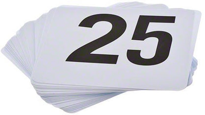 ROY TN 1 25 -Royal Industries Number 1-25 Plastic Number Card Set, Plastic, 4'' by 4'', White Base with Black Numbers