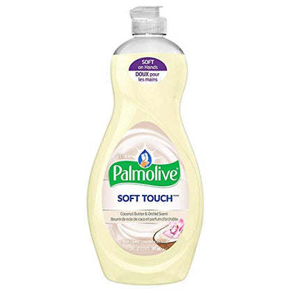 Palmolive Ultra Soft Touch Liquid Dish Soap | Soft Touch on Hands | Tough-on-Grease | Concentrated Formula | Coconut Butter & Orchid Scent - 20 Ounce Bottle (Pack of 2)