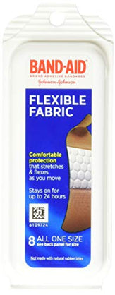 BAND-AID Flexible Fabric Bandages One Size Travel Pack, 8 Count, Pack of 24