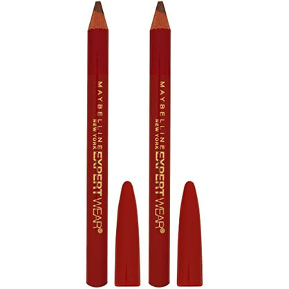 Maybelline Makeup Expert Wear Twin Eyebrow Pencils and Eyeliner Pencils, Velvet Black Shade, 0.06 oz